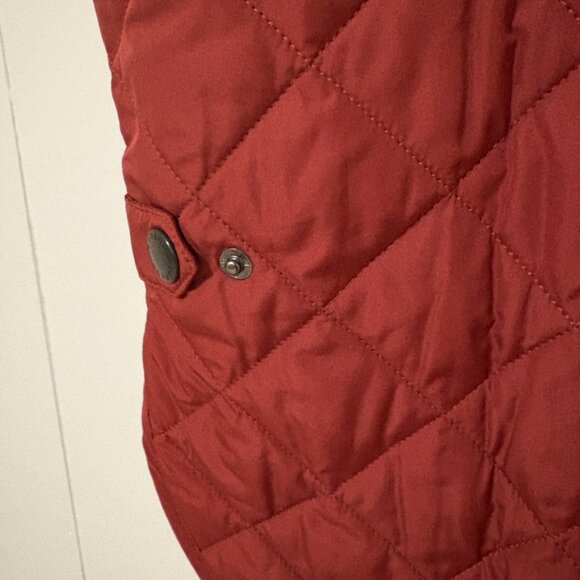 Barbour Lowerdale Quilted Gilet Vest XL Burgundy Burnt Orange Zip Lightweight - Picture 8 of 14